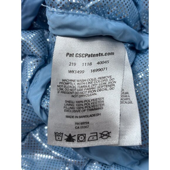 Columbia Womens Light Blue Quilted Hooded Jacket Omni-Heat Lined Full-Zip Lightw - Picture 9 of 9